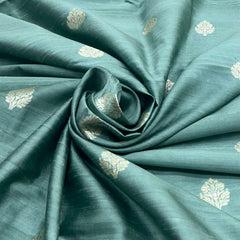 Pastel Green Floral Butti Raw Silk Brocade