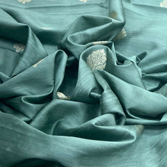 Pastel Green Floral Butti Raw Silk Brocade