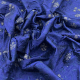 Navy Blue Pure Raw Silk Embroidery