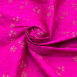 Bright Pink Pure Raw Silk Embroidery
