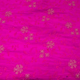 Bright Pink Pure Raw Silk Embroidery