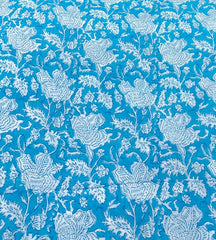 White Dark Blue Floral Print