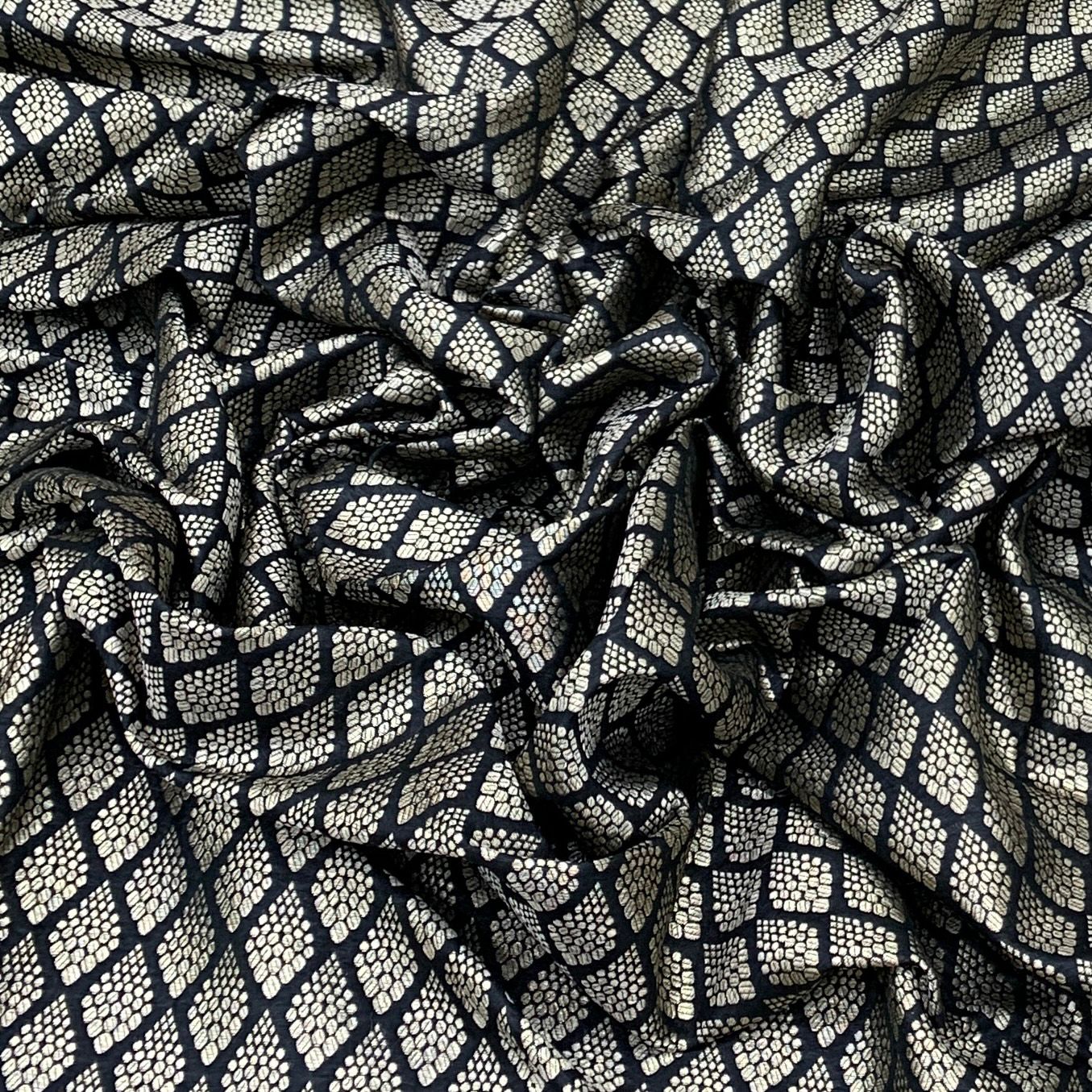 Black  Silk Brocade