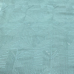 Pastel Green Geometrical Chanderi Sequins Thread Embroidery