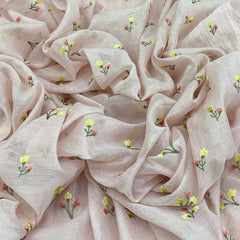 Baby Pink Mul Chanderi Thread Embroidery