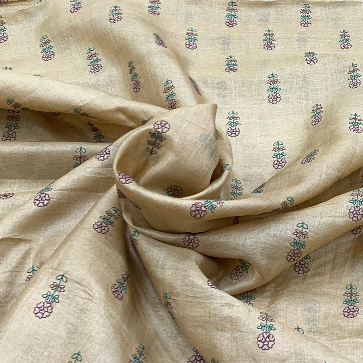 Tusser Silk Embroidery Fabric