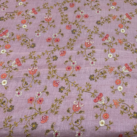 Tusser Silk Embroidery Fabric