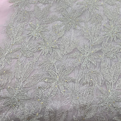 Pastel Mauve Organza Zari Embroidery