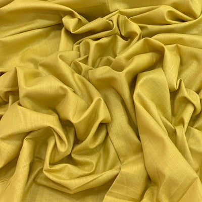 Mustered Yellow Plain Cotton Matka Fabric