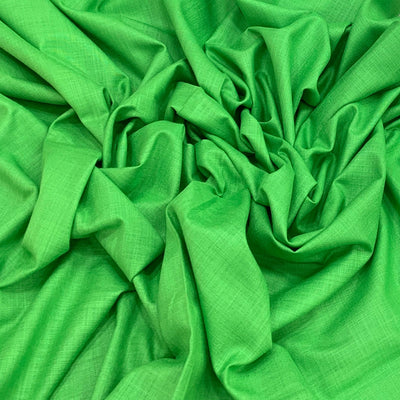 Dark Green Plain Cotton Matka Fabric