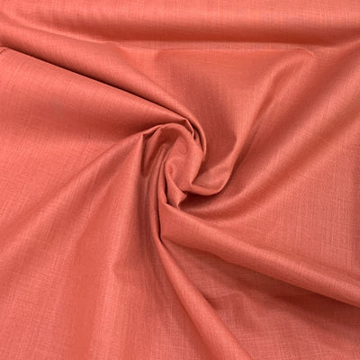 Coral Peach Plain Cotton Matka Fabric