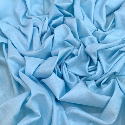 Sky Blue Plain Cotton Matka Fabric
