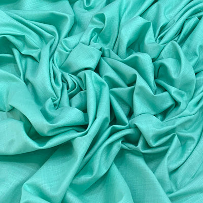 Mint Green Plain Cotton Matka Fabric