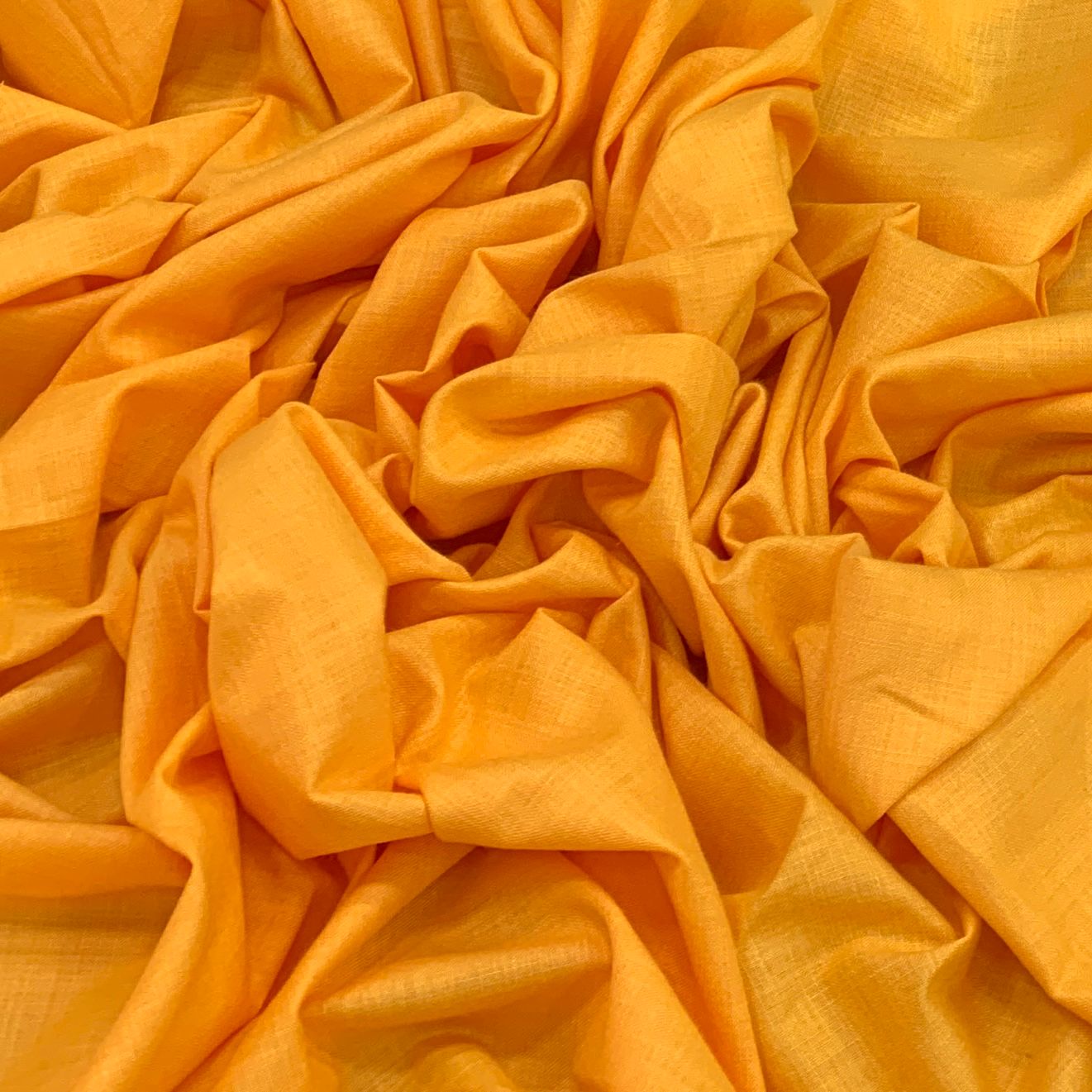 Ochre Yellow Plain Cotton Matka Fabric