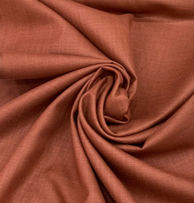 Rust Brown Plain Cotton Matka Fabric