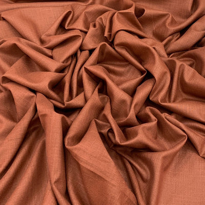 Rust Brown Plain Cotton Matka Fabric