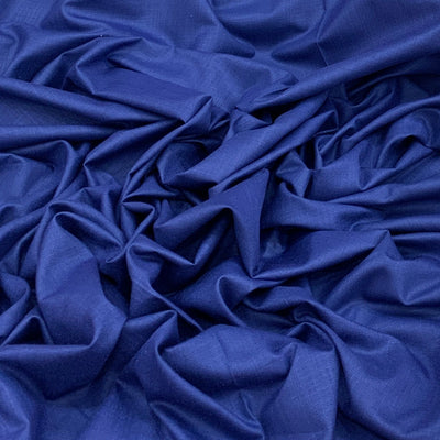 Navy Blue Plain Cotton Matka Fabric