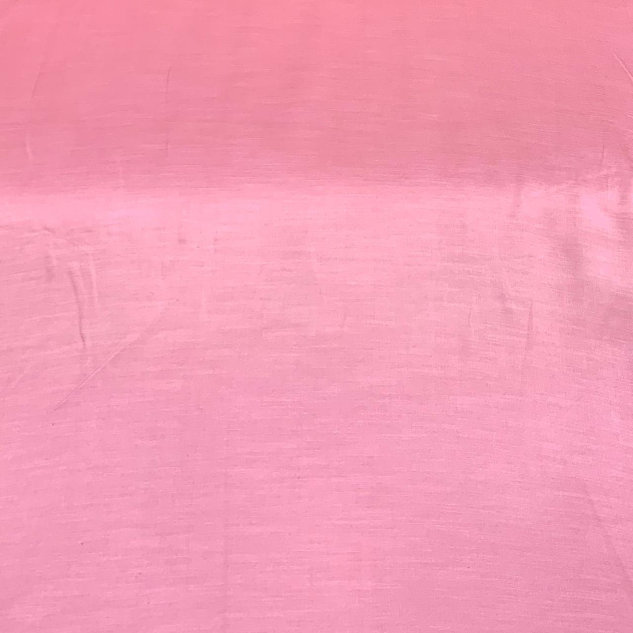 Pink Plain Satin Linen Fabric