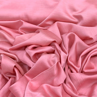 Pink Plain Satin Linen Fabric