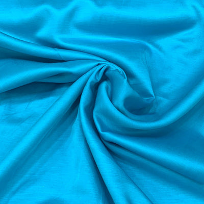 Firozi Blue Plain Satin Linen Fabric