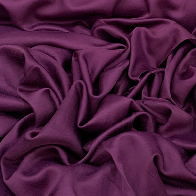 Wine Plain Satin Linen Fabric