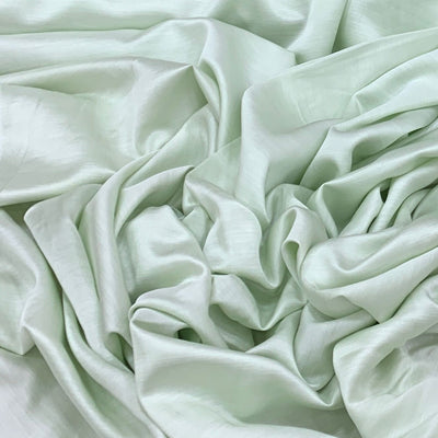 Light Pista Green Plain Satin Linen Fabric