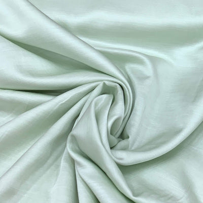 Light Pista Green Plain Satin Linen Fabric