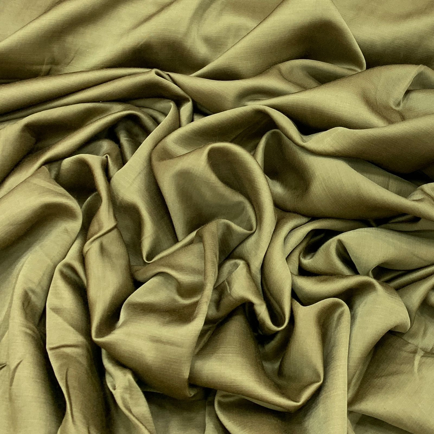 Mehndi Green Plain Satin Linen Fabric