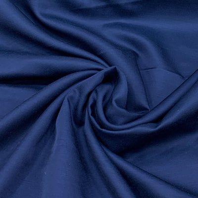 Navy Blue Plain Satin Linen Fabric