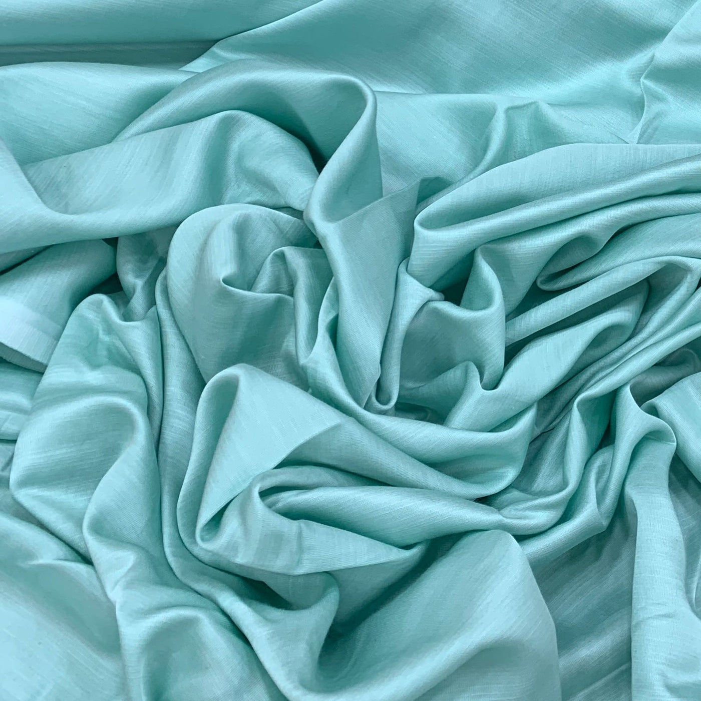 Light Aqua Blue Plain Satin Linen Fabric