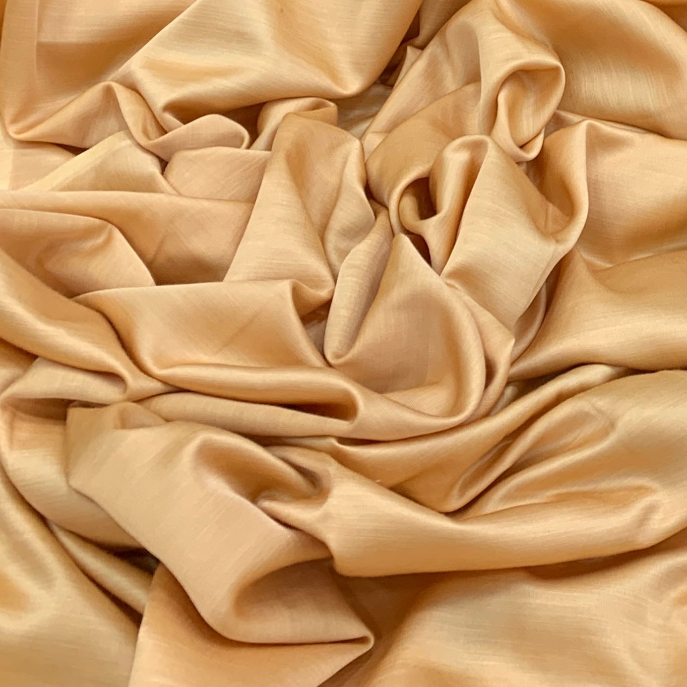 Light Peach Plain Satin Linen Fabric