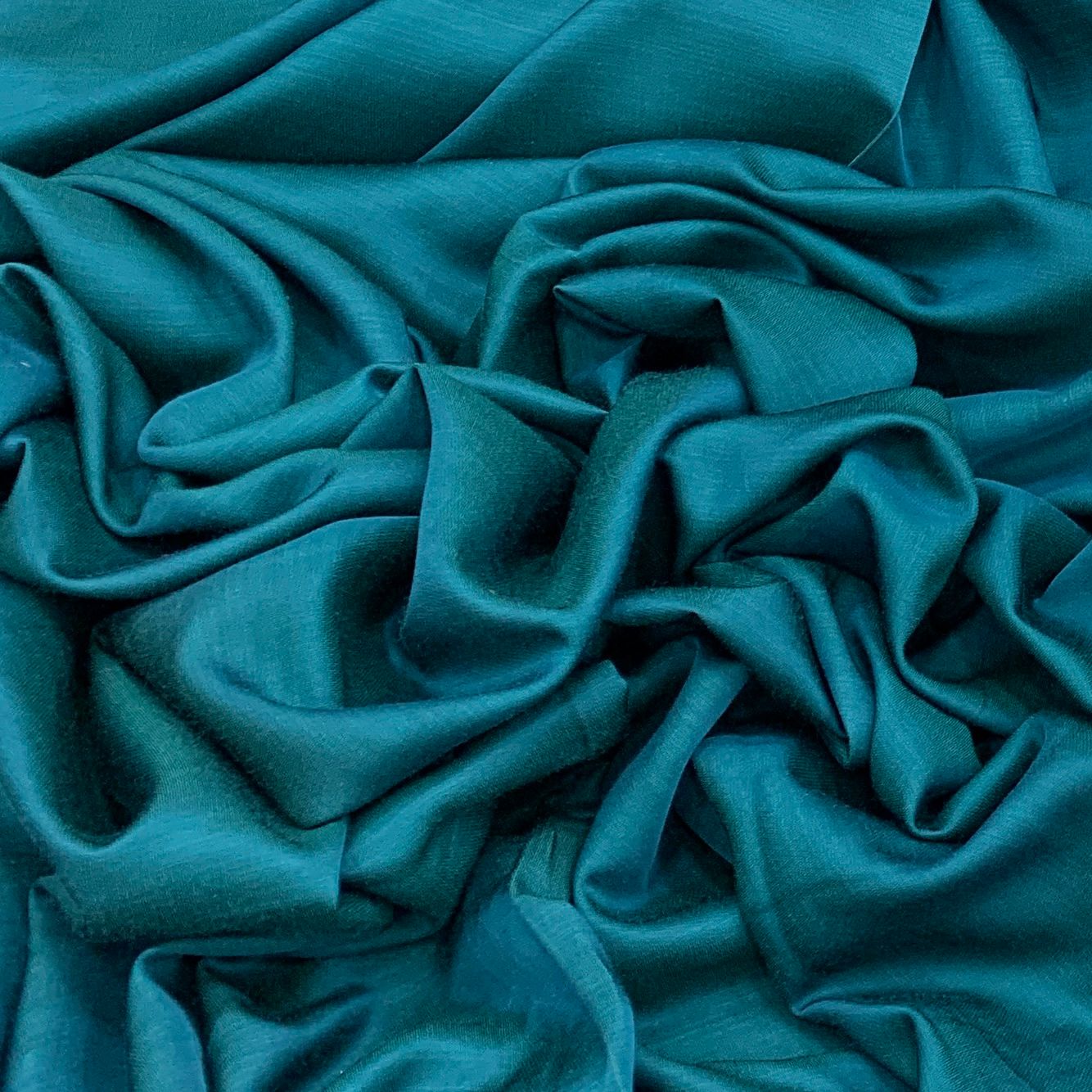 Bluish Green Plain Satin Linen Fabric