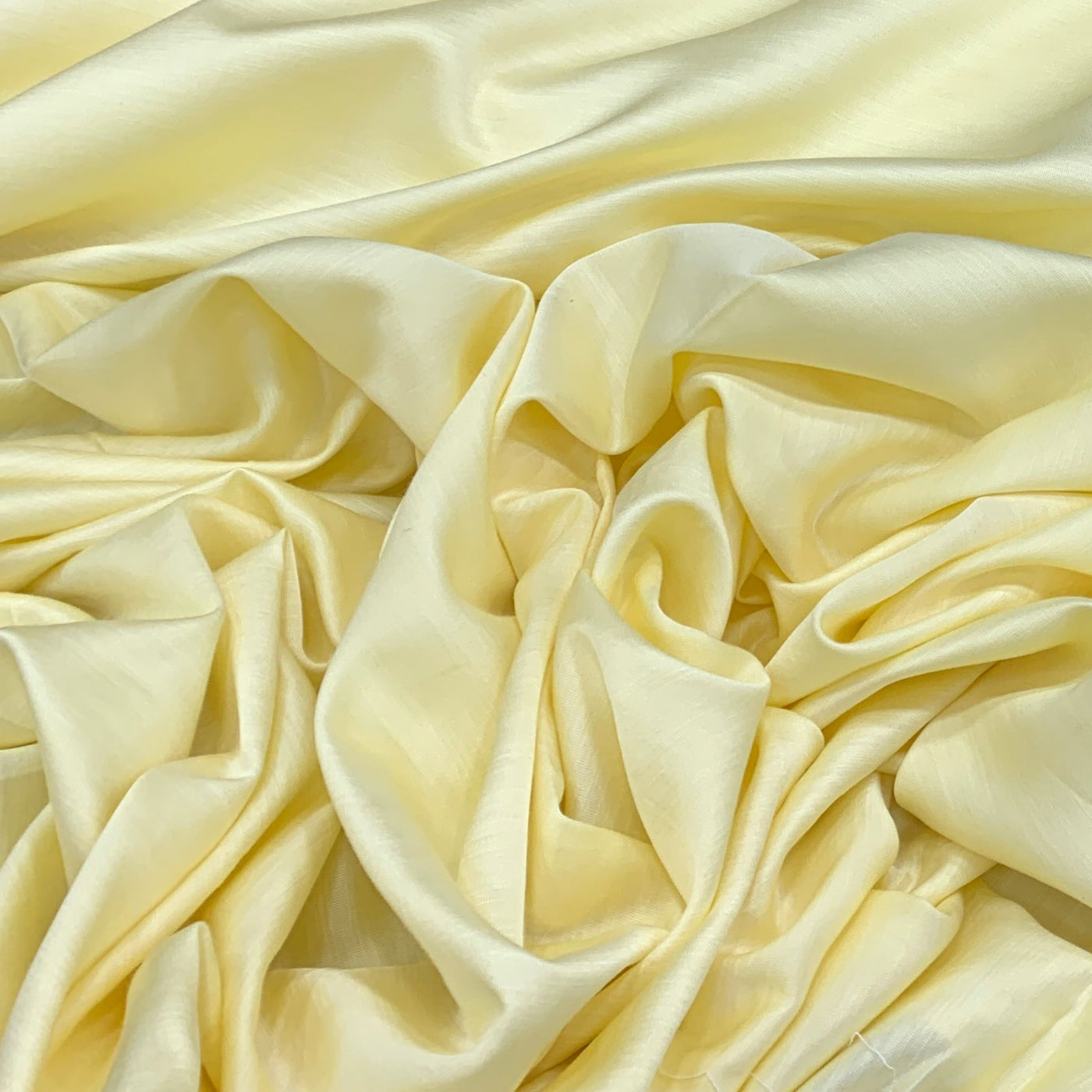 Pale Yellow Satin Fabric, Silky Satin Fabric Yellow, Pastel Yellow