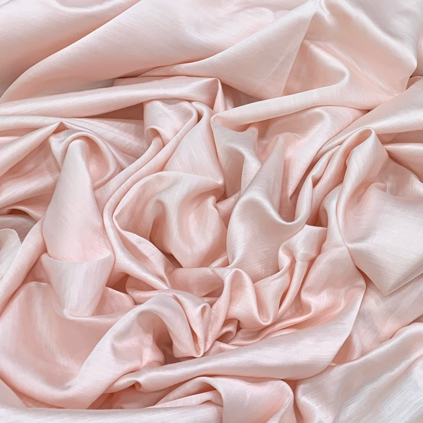 Light Pink Plain Satin Linen Fabric