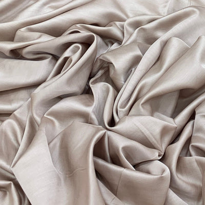Pastle Beige Plain Satin Linen Fabric
