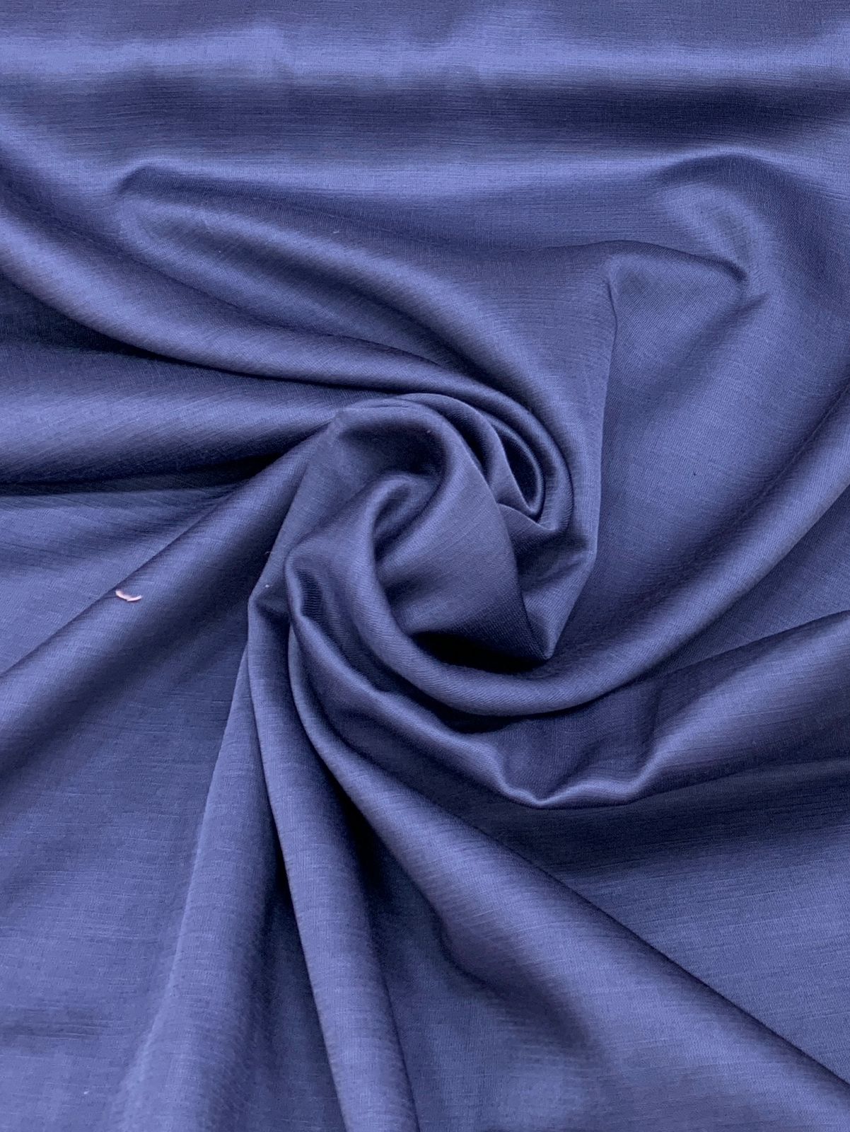 Greish Dark Blue Plain Satin Linen Fabric