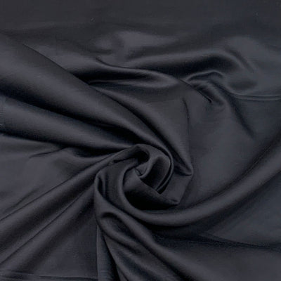 Black Plain Satin Linen Fabric