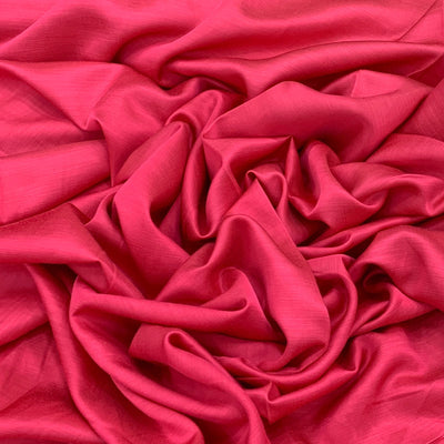 Carrot Pink Plain Satin Linen Fabric