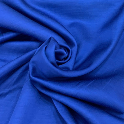 Royal Blue Plain Satin Linen Fabric