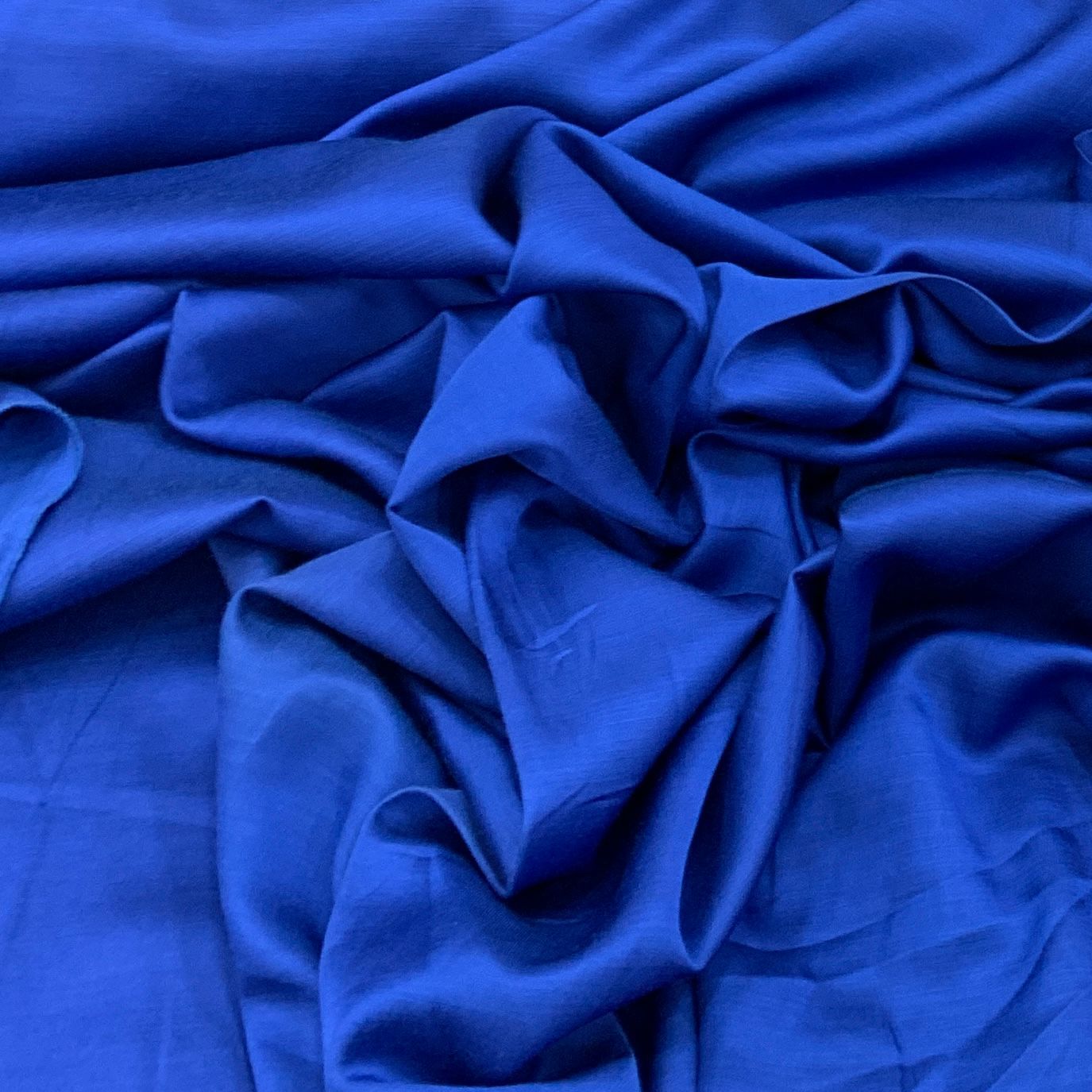 Royal Blue Plain Satin Linen Fabric