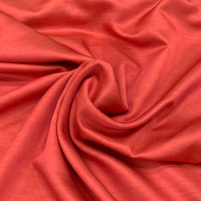 Rust Plain Satin Linen Fabric