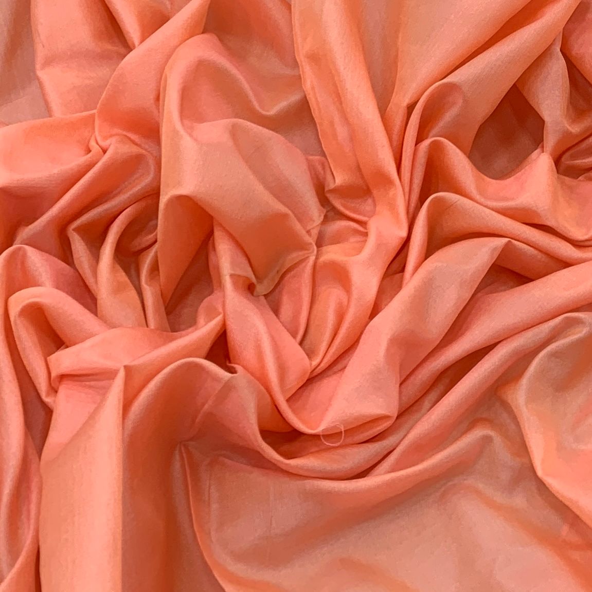 Peach Plain Pure Silk Fabric