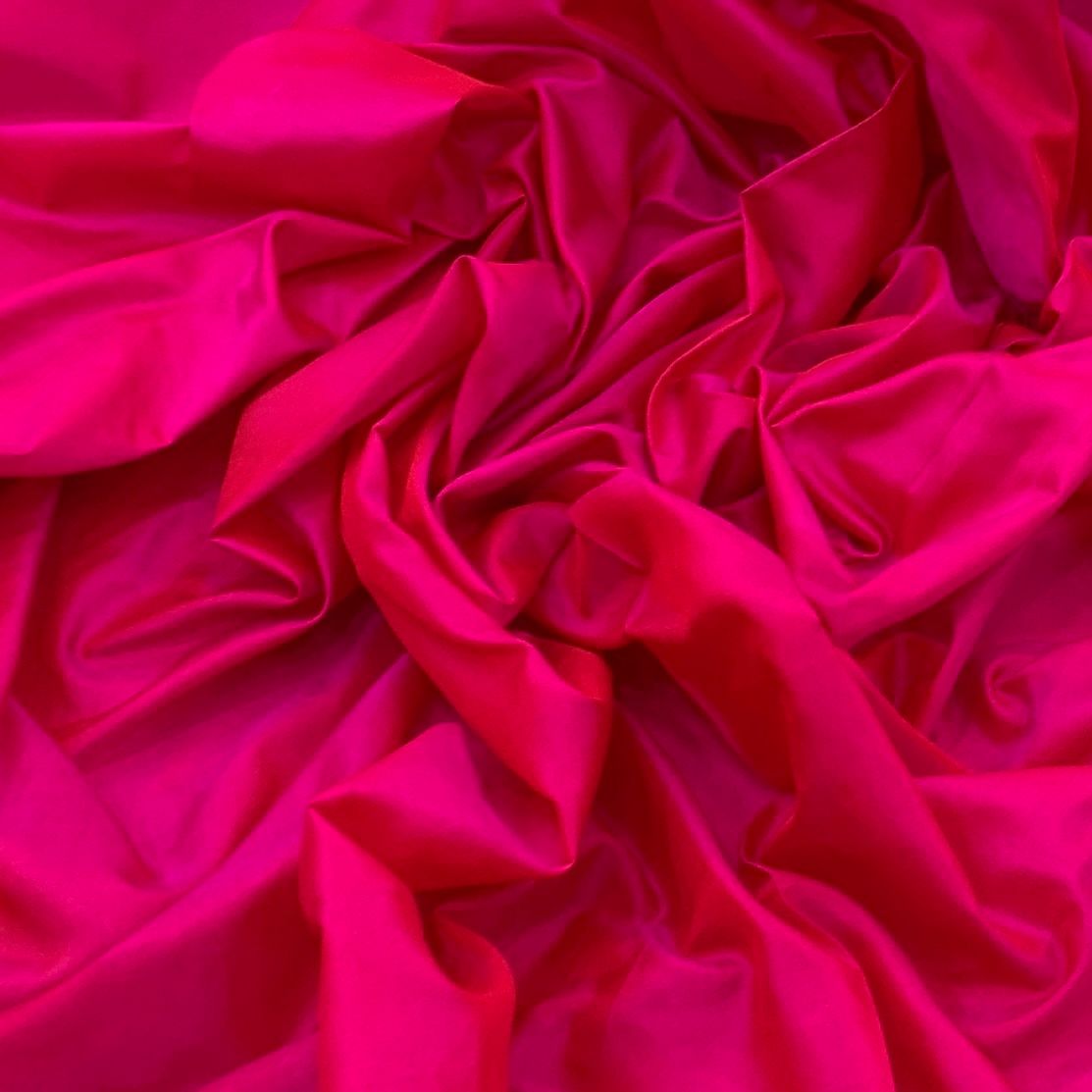 Fusia Pink Plain Pure Silk Fabric