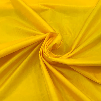 Bright Yellow Plain Pure Silk Fabric
