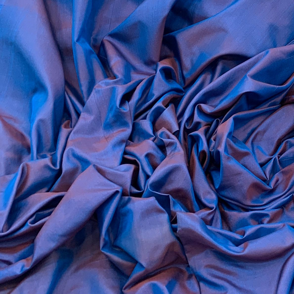 Two Tone Blue Plain Pure Silk Fabric