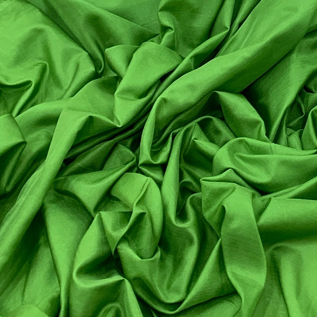 Sea Dark Green Plain Pure Silk Fabric
