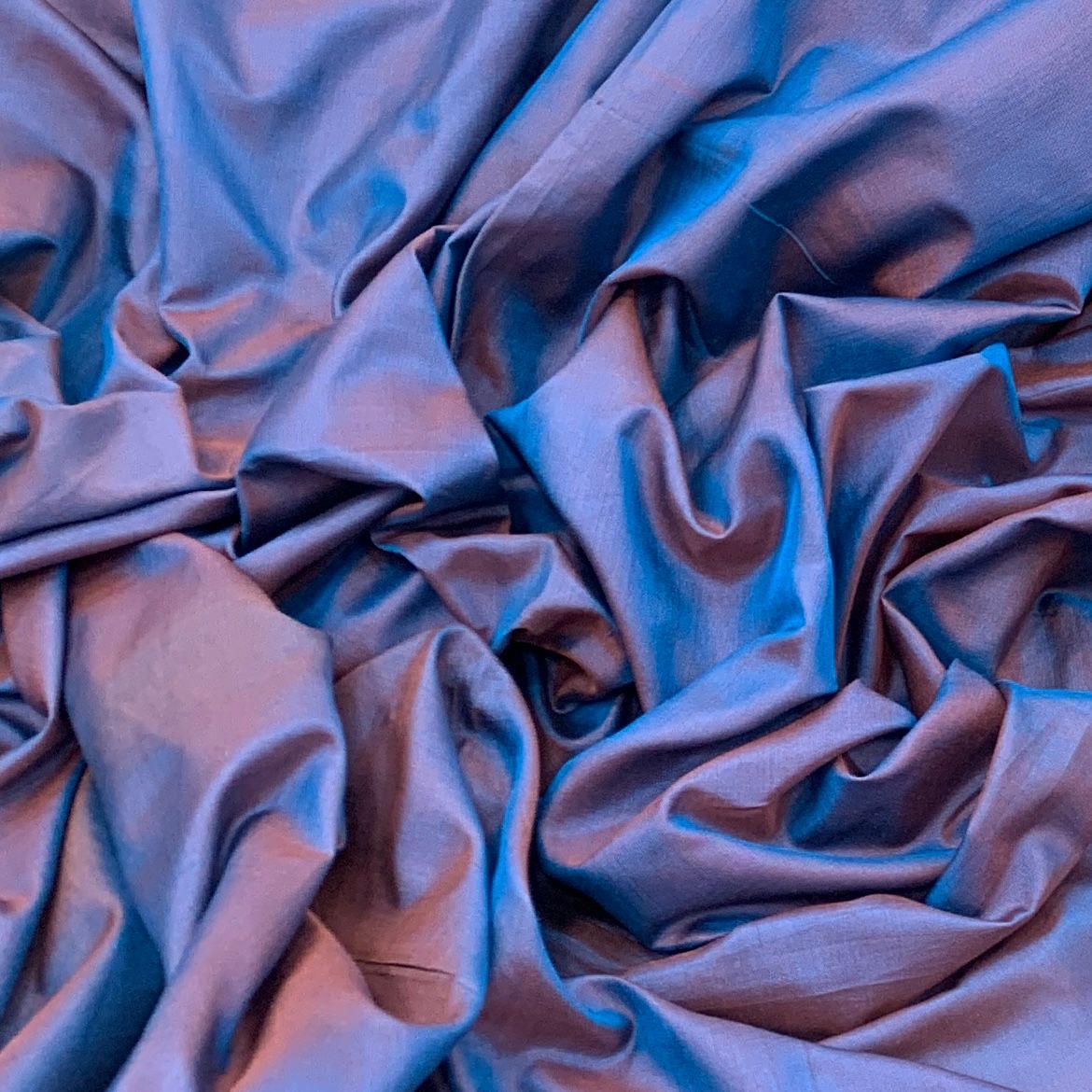 Two Tone Berry Blue Plain Pure Silk Fabric