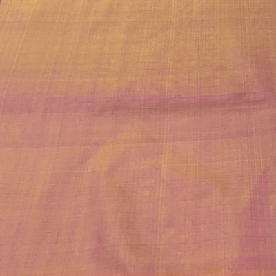 Pink Plus Gold Plain Pure Silk Fabric