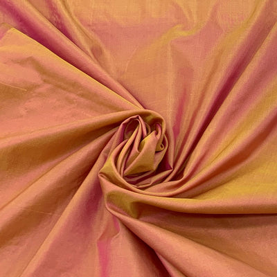 Two Tone Gold Plain Pure Silk Fabric