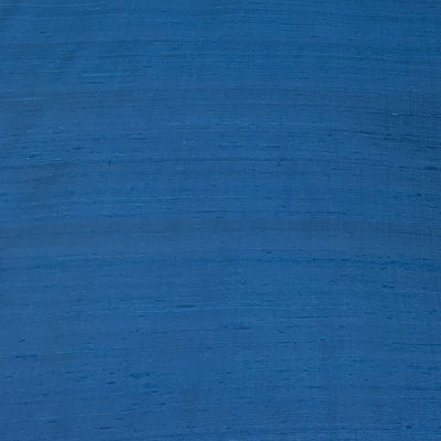 Teal Blue Plain Raw Silk Fabric